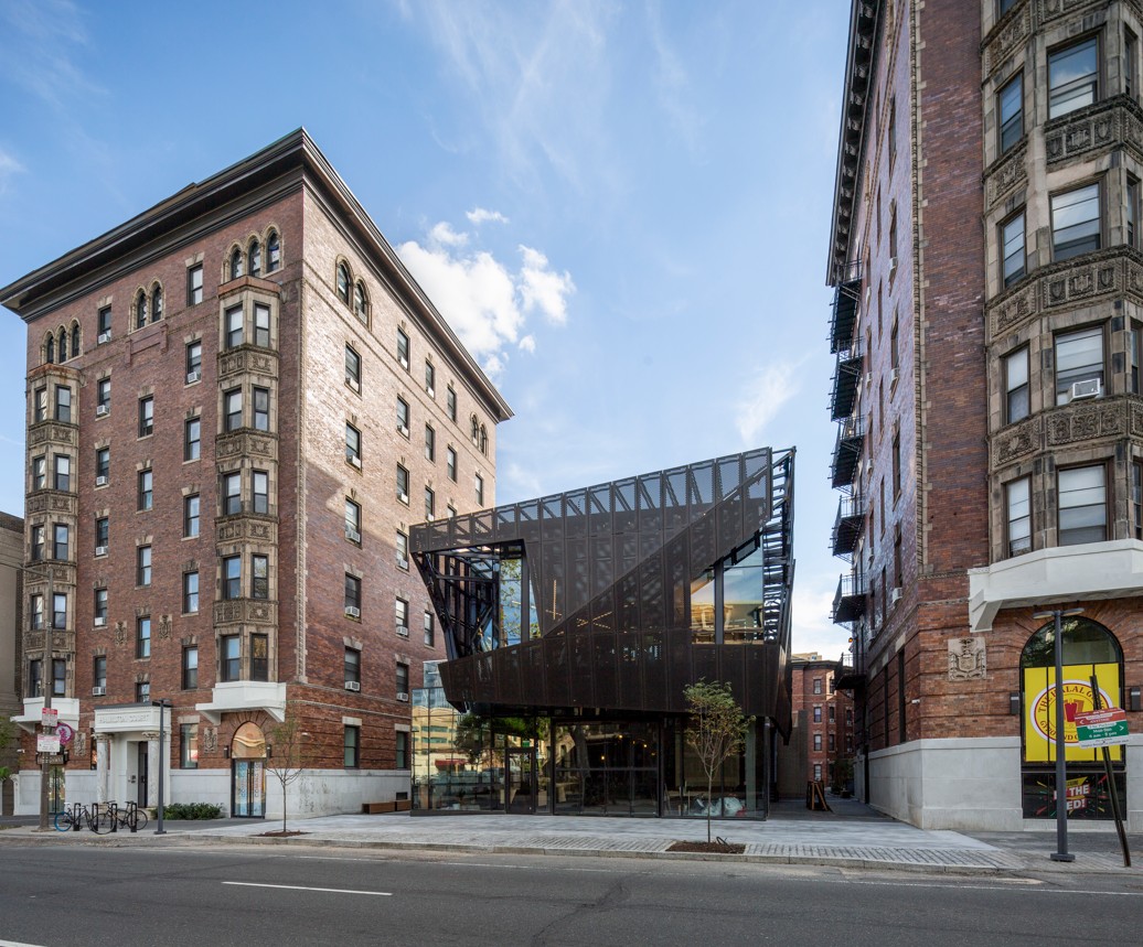 Modern brick residential facade
