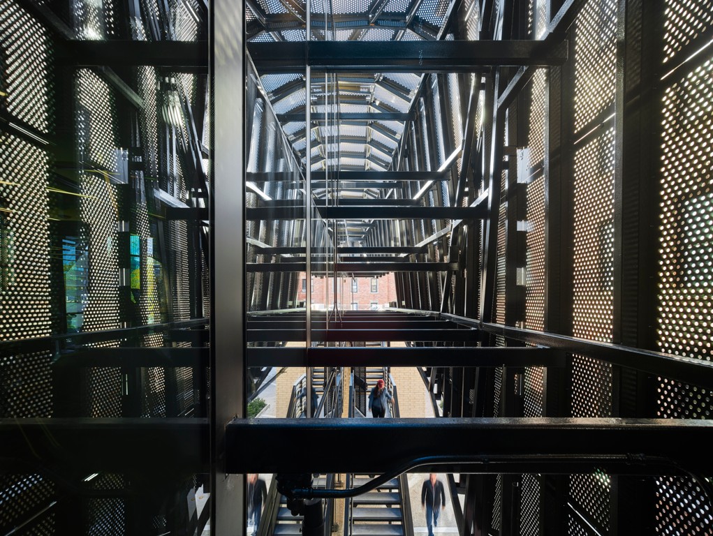 Modern brick residential facade