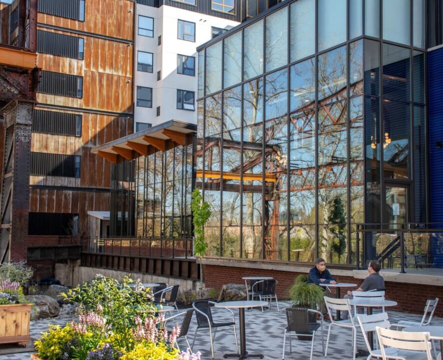 Sustainable office atrium