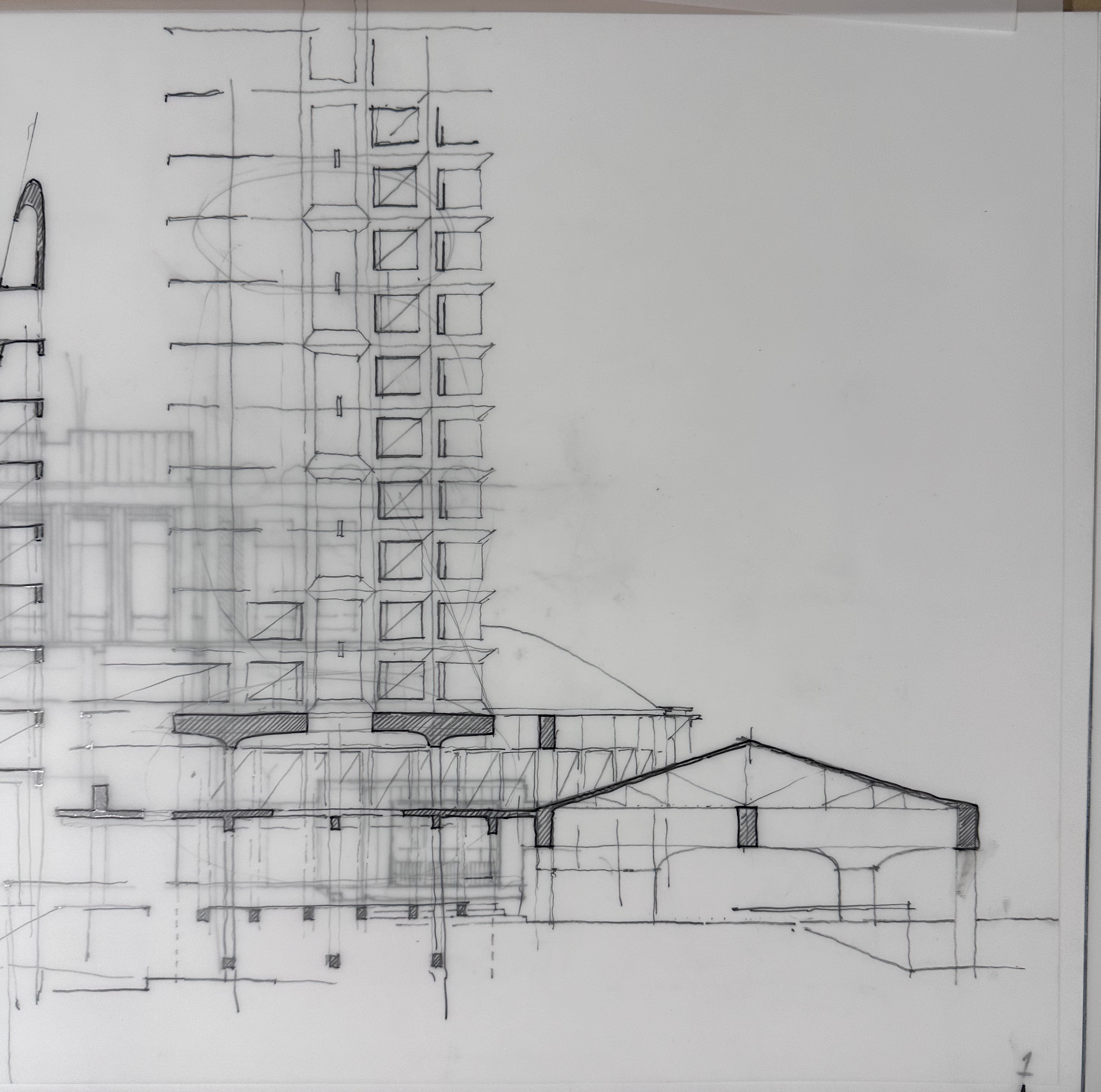 Detail sketch of facade