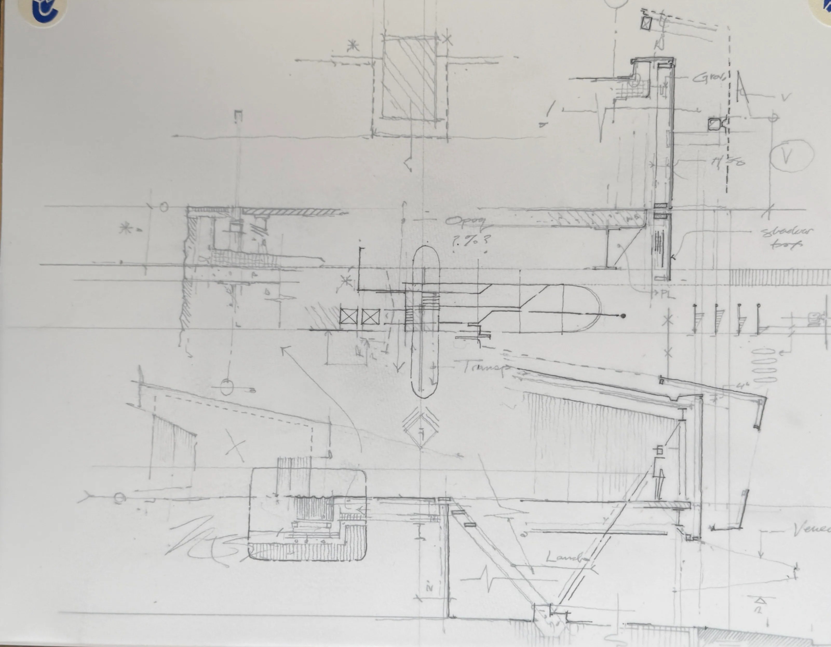 Detail sketch of facade